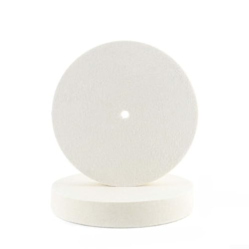 Flat wool polishing disc for metal and wood finishing with fine and coarse options for polishing applications in industrial environments (fine bristles)