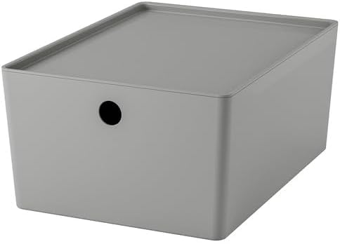 IKEA �C�P�A �ӂ��t���{�b�N�X ���C�g�O���[ 26×35×15cm m79596766 KUGGIS �N�b�M�X