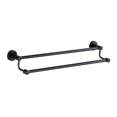 Barre porte-serviettes double murale acier inoxydable support bain