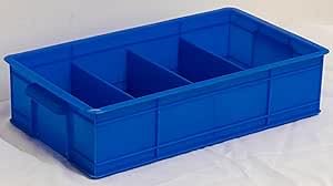 Amazon.co.jp: 部品収納ボックス [スリム4仕切り] 青プラスチック製