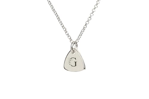 Collier Lettre Fleur à Porter au Quotidien - Pendentif Gravé en Argent 925
