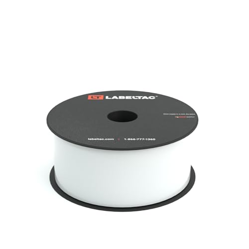 LabelTac LTPX High Performance Weatherproof 10-Year Vinyl Label Supply, Industrial Label Tape for LabelTac 4 & Pro X Printers, Durable Facility & Warehouse Label Material - White, 2