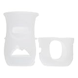 TOYANDONA Funda para Biberones Anticaídas de Silicona Blanca, Decorativa y Lavable, para Botellas Infantiles de 120 Ml y 240 Ml, Protección Práctica para Alimentación de Bebés