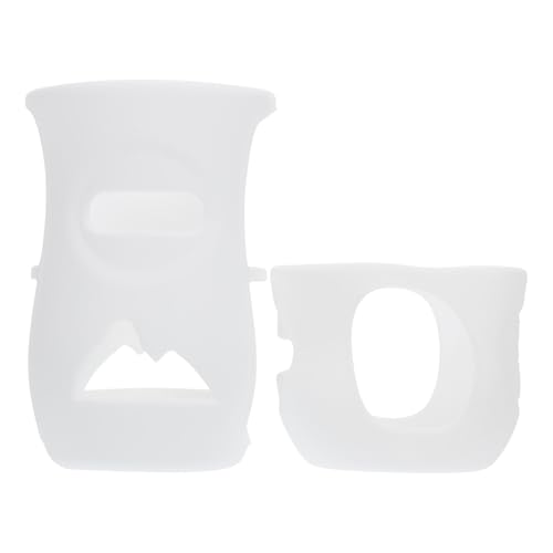 TOYANDONA Funda para Biberones Anticaídas de Silicona Blanca, Decorativa y Lavable, para Botellas Infantiles de 120 Ml y 240 Ml, Protección Práctica para Alimentación de Bebés