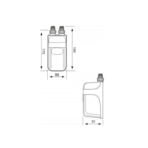 Instant Water Heater for in-Line Sinks, Wash Basins, and Showers, Tankless Electric Heating Element, Energy Efficient Supply System, Compact Space Saver, Wall Mounted