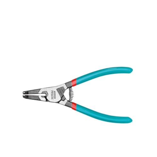 TOTAL - Alicate Curvo para Apertura Externa de Arandelas - 180mm - Facricado en Acero Cr-V y Acabado en Pulido Negro - Resistente a la Corrosión - Para Anillos de Retención Exterior