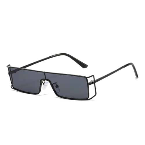 Lunettes de soleil rectangulaires pour femmes style punk à monture métallique MUTYNE