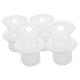 EXQUIMEUBLE 4 Stück Wärmflaschendeckel Abdeckung Reisen Tasche Warmwasserflaschen-stecker Deckel Für Heißwasserbeutel Wärmer Schraubenkappe Für Heißwasserflasche Gummi Wärmflasche Plastik Weiß