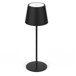 Neoglint Lampe de Table Sans Fil Rechargeable – Portable, 3 Couleurs de Température, Luminosité Réglable – Idéale pour Chambre, Salle à Manger, Café, Pique-nique, Camping (Noir)