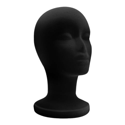 doyandader Cabeça de manequim | cabeça de manequim espuma de veludo preto para exibição de perucas - mostrador de estilo para acessórios de cabeleireiro óculos lenços joalharia postiços