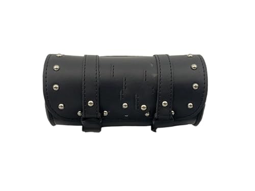 EGUIAS Alforjas Laterales para Alforja Universal para Motocicleta, Modelo Lateral de Cuero, Bolsa para sillín, Bolsa para Herramientas de Almacenamiento(Black)