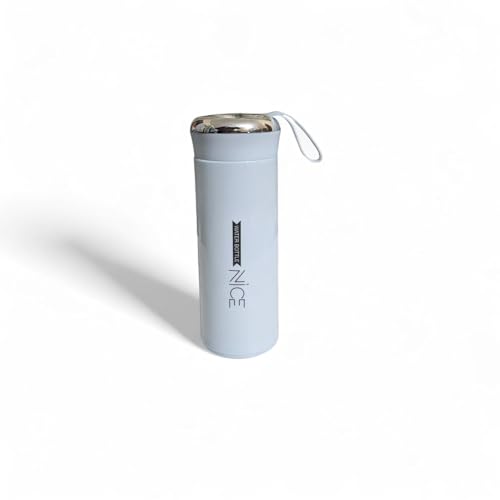Image of Insulated Flask, Pink, Stainless Steel, with Carry Loop, Travel Tumbler (2, Blue)