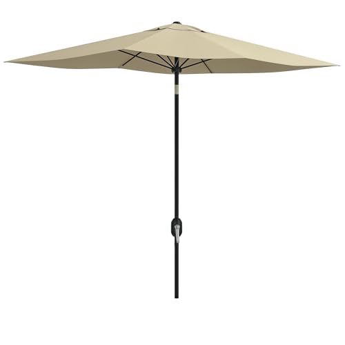 Outsunny Parasol de jardin Parasol droit rectangulaire inclinable 2 x 3 m avec manivelle toile polyester imperméabilisée haute densité 180 g/m² crème