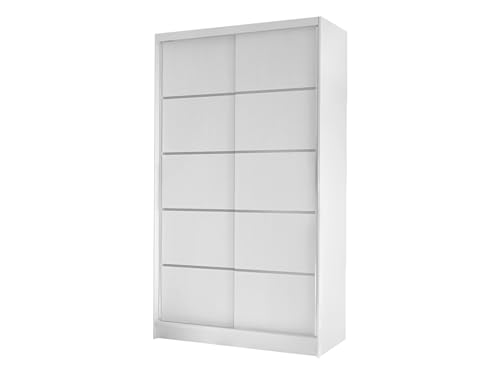 Mirjan24 Kleiderschrank Camtalo IV, Schwebetürenschrank, Garderobenschrank mit Kleiderstange und Einlegeboden, Schlafzimmerschrank (weiß)