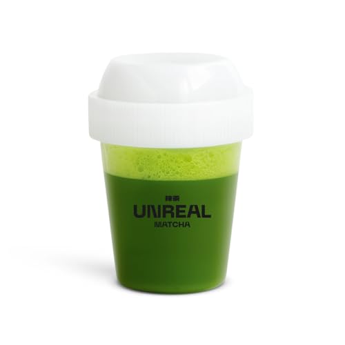 UNREAL Shaker à matcha à emporter Mini | 20 ml | Plastique sans BPA | Gobelet à matcha compact | Fabriqué au Japon