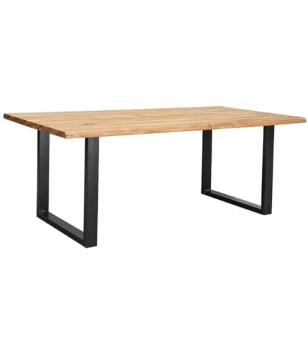 Home Heavenly - Mesa Comedor Madera Derby Estilo Industrial, Mesa Madera Roble Salvaje, Patas Metal Forma U 200 X 100 Cm Home Heavenly - Mesa Comedor Madera Derby Estilo Industrial, Mesa Madera Roble Salvaje, Patas Metal Forma U 200 X 100 Cm