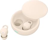 寝ホン ワイヤレス ワイヤレス Bluetooth5.3 マイク付き 寝ながら睡眠用 超軽量 超小型 高遮音性 寝フォン インナーイヤー型 痛くない 柔軟性高 リモコン ハンズフリー通話 プレゼントに最適 (オフホワイト)