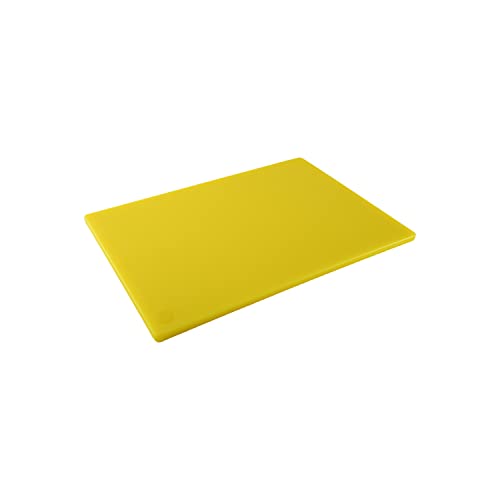 Tabla de Cortar Rectangular de Polietileno de Alta Densidad, Amarilla, 50,8 cm x 38,1 cm x 1,27 cm, Libre de BPA, Apta para Lavavajillas, Certificada NSF