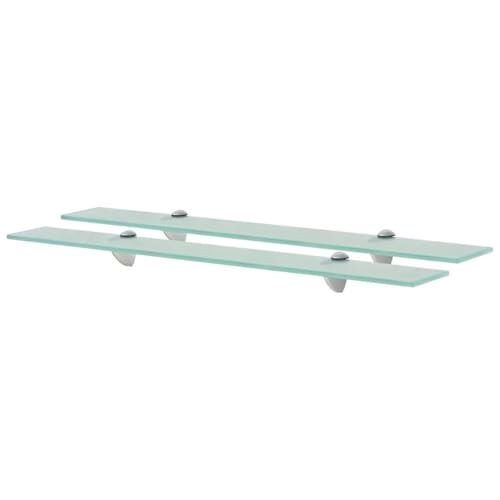 Vopese Estantes flotantes 2 Unidades Vidrio 8 mm 70x10 cm,baldas flotantes Pared repisas de Pared baldas de Cristal estanterias de baño, para Baño Y Cocina Transparente