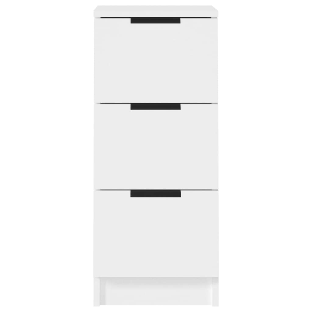 vidaXL 2X Aparadores Mueble Armario Espacio Almacenamiento Auxiliar Salón Consola Teléfono Cajones en Casa Madera Contrachapada Blanco