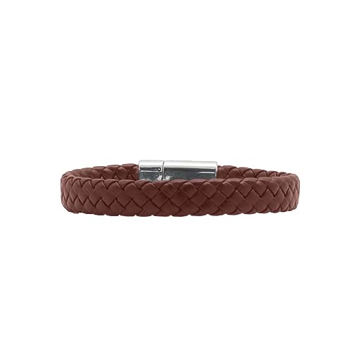 Image of Joker & Witch Leather Hawkeye Men Analogue Watch Bracelet Stack, White Dial, Brown Band