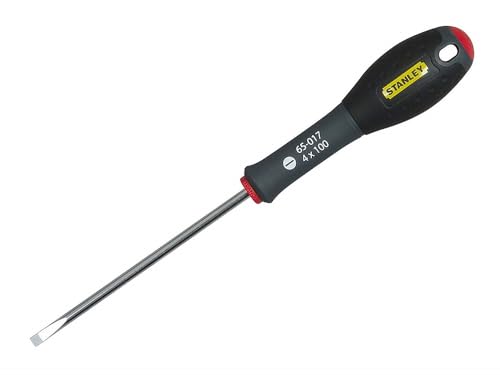STANLEY 0-65-096 Tournevis Pointe Parallèle 6,5 X 150Mm - Gamme FATMAX - Fabriqués En France - Lame En Acier - Sablage De L'Empreinte - Poignée Soft Grip - Liaison Quasi Incassable - Anticorrosion