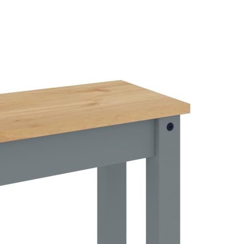 vidaXL Banco de Comedor Panama Madera Maciza de Pino Gris 105x30x45 cm - imagen 4