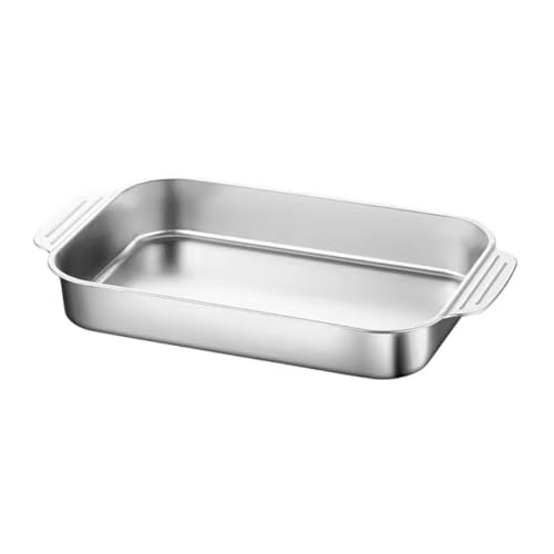 plato de pescado a la parrilla asadera con rejilla sartén taster con tapa asar sartenes para hornos asado de aluminio utensilios para hornear rectangulares Acero inoxidable Plata