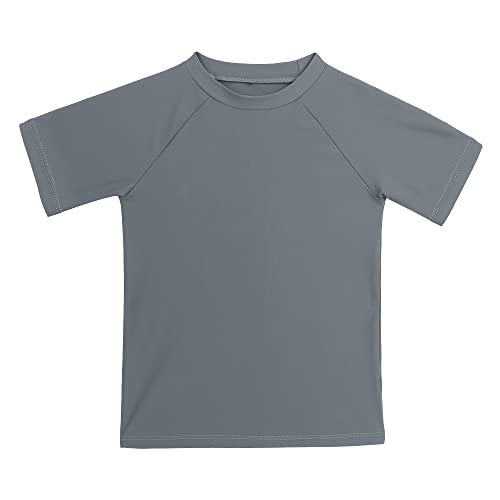Kaku Nanu Boys Rash Guard Upf 50+ Sun Shirt Toddler Short Sleeve（Dark Grey，4T） #TOP30