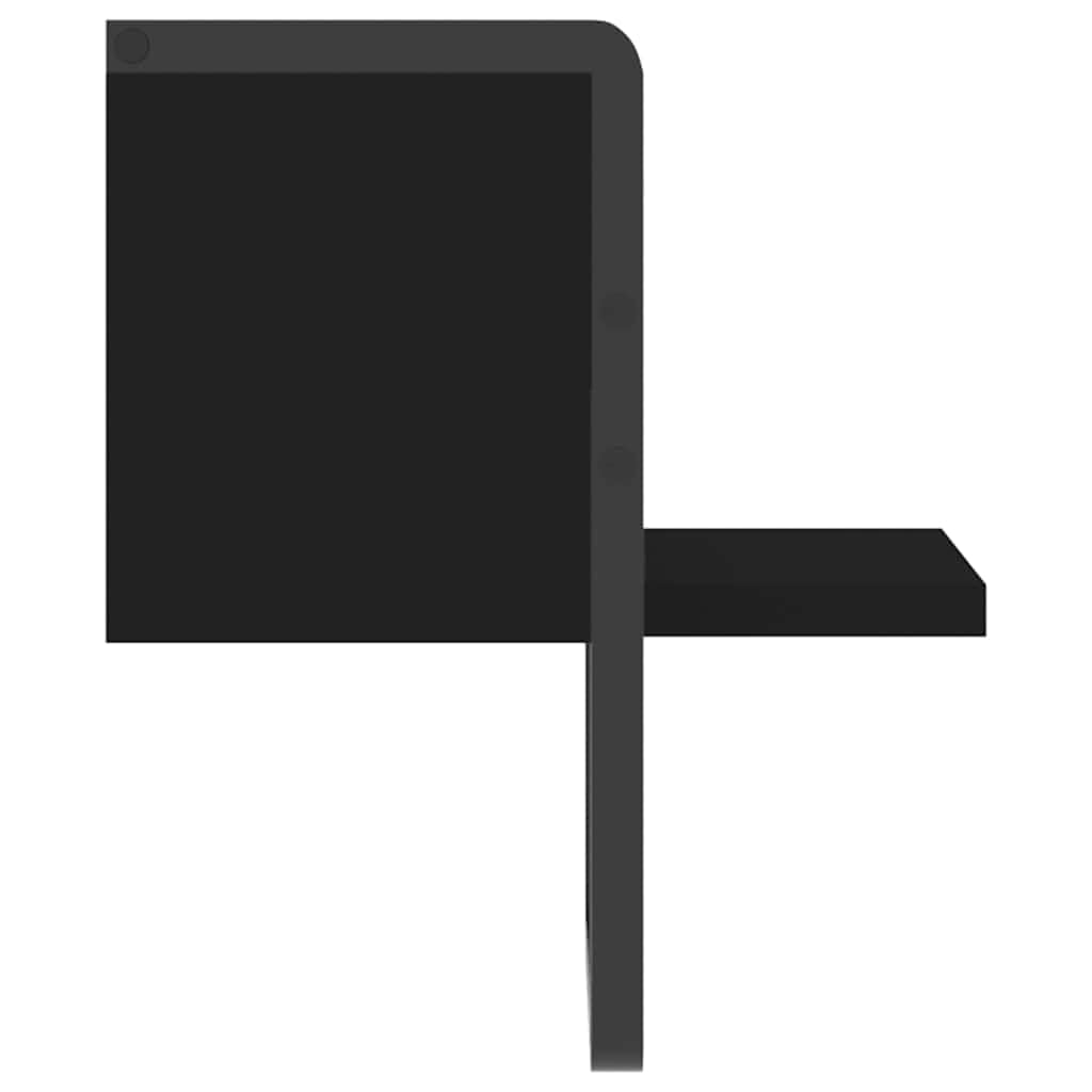 Wandregal Schwarz 20x25x30 cm mit Stange für Wohnzimmer Schlafzimmer Küche Bad Flur Büro Stauraum Organizer Hängeregal Ablage Board