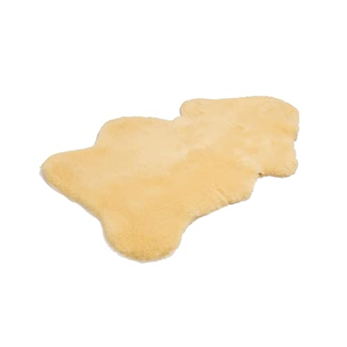 Cakla Lammfell Echt 110-120 cm - Schaffell Echt Groß - Fellteppich - Weich und Flauschig - Fell für Stühle - Lammfell Teppich - 100% Bio - Schafsfelle - Dekofell - Schafsfell Felle - Deko Fell