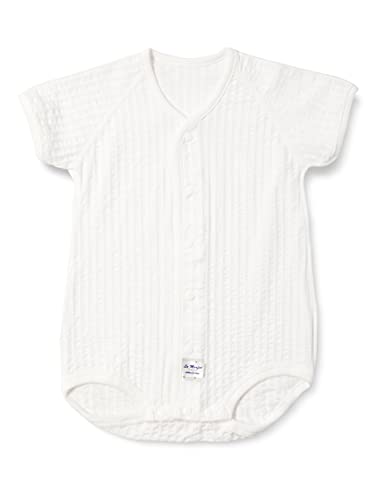 村信 ラ・モルフェ加工 ニットサッカー 半袖前開きロンパス肌着 70cm 白 NL70503 日本製