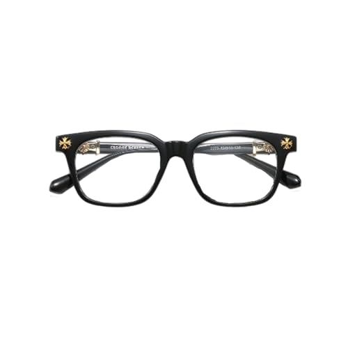 Classic Unisex Square Frame Glasses - Thick Black Acetate Non