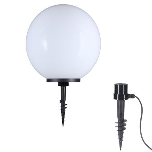 Kugelleuchte inkl. Erdspieß Ø 15cm Kugellampe E27 Außenleuchte IP44 Garten Lampe Deko Leuchtkugel 230V witterungsbeständig