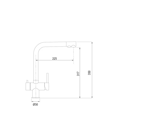 SCHOCK Küchenarmatur VITUS – Hochdruck Filterwasser Armatur aus Edelstahl mit ausziehbarer Schlauchbrause