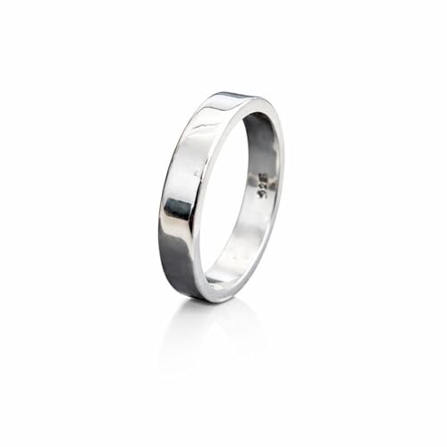 Image of Sechi 925 Sterling Silver Plain Customized Band Ring for Mens and Women | 925 Stamped Stacking Thumb Finger Ring Boys & Girls | Gift for him her | Chandi Ring | Thumb Ring |Unisex Jewellery