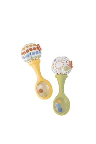 Fisher-Price Rumba-Rasseln - Set aus 2 Rasseln mit bunten Perlen und weichen Griffen, fördert die sensorische Entwicklung und Feinmotorik, für Babys ab 3 Monaten, BLT33