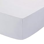 AmigoZone 200 Thread Count Egyptian Cotton Extra Deep 16Inch/40cm Fitted Bed Sheet Super King - WHITE