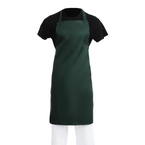 Whites Chef Unisex Bib Apron Polycotton Green - Adjustable Straps A540