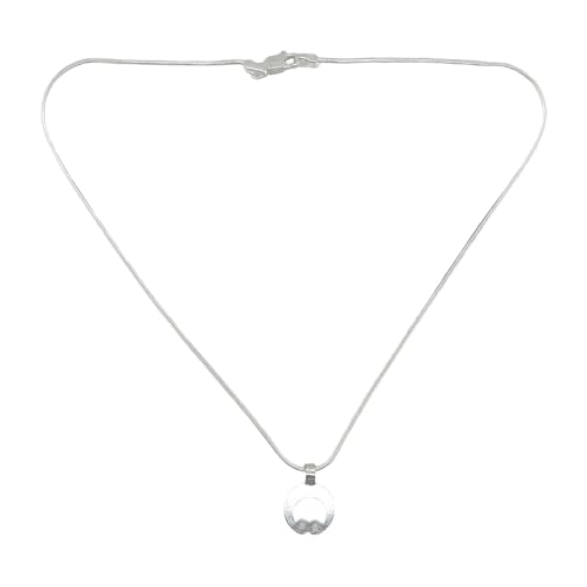 Women's 925 Silver Chand Nazar Pendant with Silver Chain