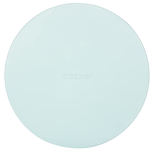 Cozze® - Round Plastic Pizza Board, Diameter 350 x 10 mm, Food Safe, Dishwasher Safe, Light Blue - Ideal for Pizza, Tapas and Cheese