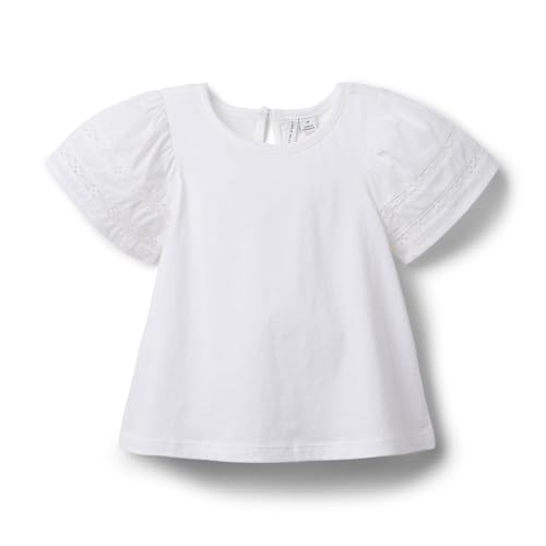Janie and Jack Girls' Lace Sleeve Top (Toddler/Little Big Kid)