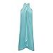Generic Abito da donna con glitter, in argento, con supporto da spiaggia, casual, casual, con scollo a V, abito da donna, Azzurro, XL