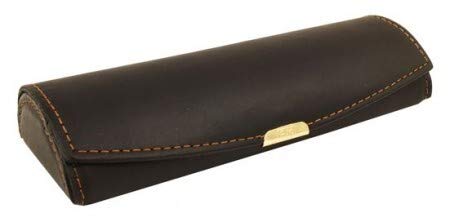 Étui Detti en cuir véritable noir avec bouton pression pratique