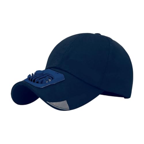 LHKQHRDL Ventilateur de refroidissement avec chargement USB pour baseball, golf, écran solaire, 2 vitesses réglables, chapeau à visière (bleu)