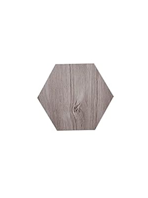 Avant Decor | 30 Tiles | Stone Composite Hexagon Wood Grain | Peel and Stick Kitchen Backsplash Tiles | Stick On Wall Tiles | Easy DIY Installation | 6” x 6.9”