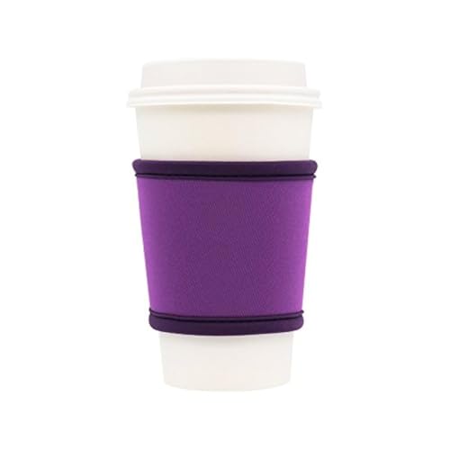 Coffee Cup Sleeves – Premium Neoprene Insulated Reusable Coffee & Tea Cup Sleeves – Best for 12oz-24oz Cups (1 Pack, Purple)