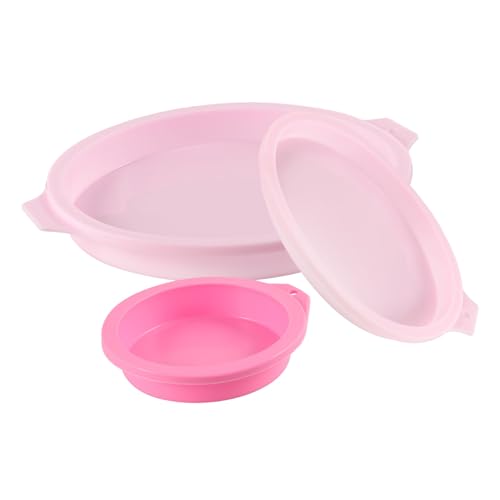 Ciieeo Elegant Round Shape Cake Baking 3-piece Silicone Cake Set Non-stick Easy to Clean for Diy Desserts