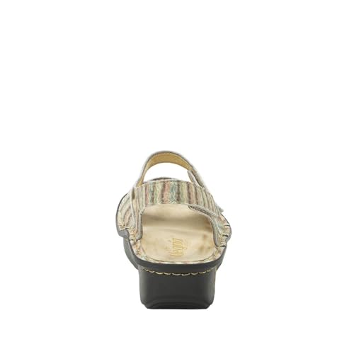 Alegria Women Kelsi Marrone Cross Strap Adjustable Leather Sandal 11.5-12 Wide Width US3