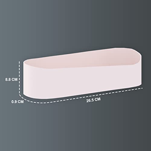 Image of Klaxon Plastic Self Adhesive Bathroom Shelf | Abs Wall Storage Organizer For Kitchen (Light Pink)